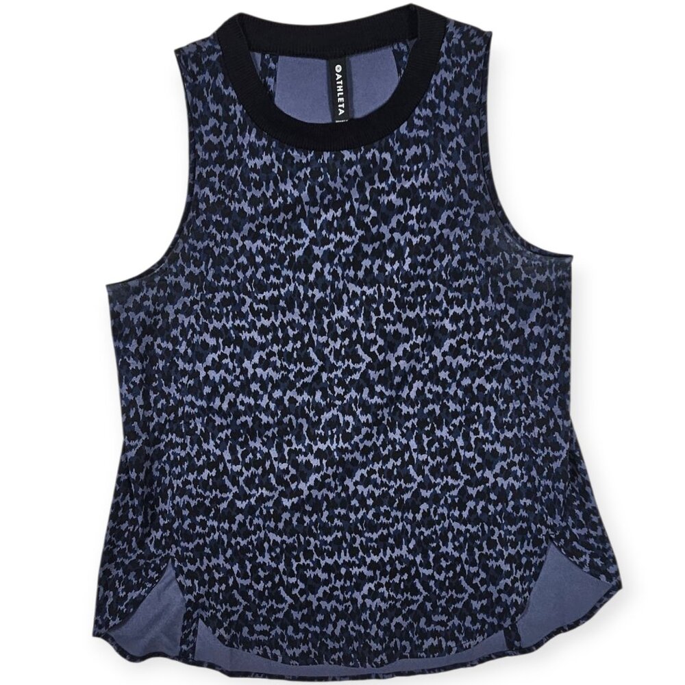 Athleta Zephyr Print Tank Top - Women's Small - Blue Camo / Recycled Polyester